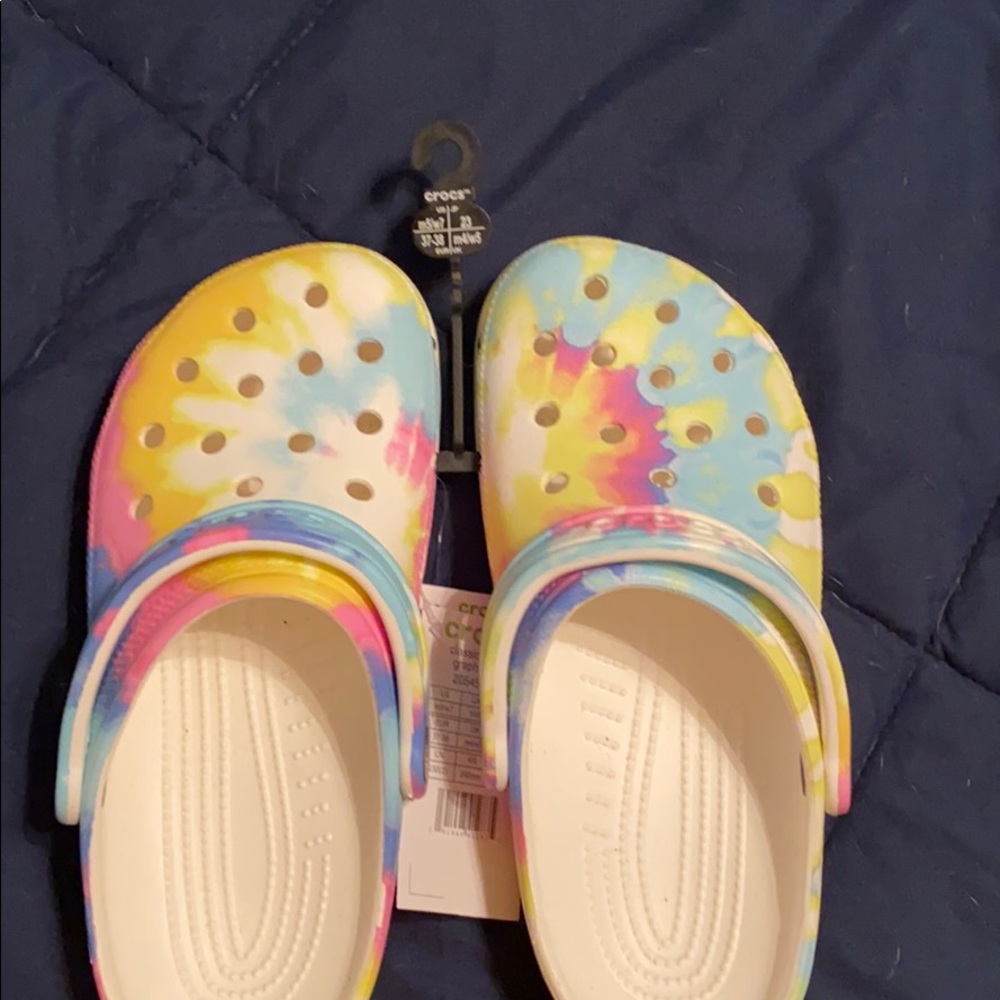 Tie dye crocs